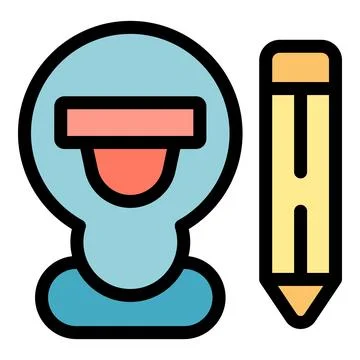 Lightbulb wearing augmented reality headset and pencil representing innovat.. Stock Illustration