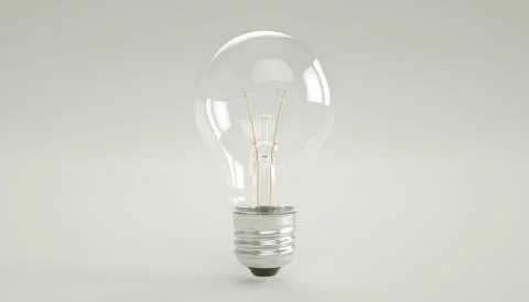Lightbulb on white 3D rendering Stock Illustration