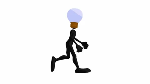 Lightbulbman  running Stock Footage 942239