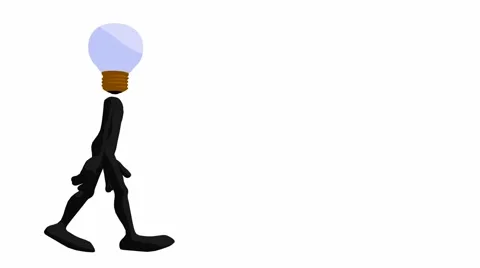 Lightbulbman  walking Stock Footage 942253