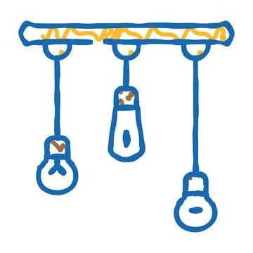 Lightbulbs design electrical tool icon doodle illustration Stock Illustration