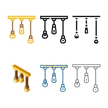 Lightbulbs design styles electrical tool color icon vector Stock Illustration