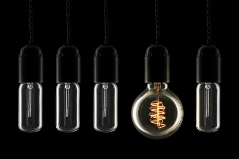 Lightbulbs the odd one out Stock Photos