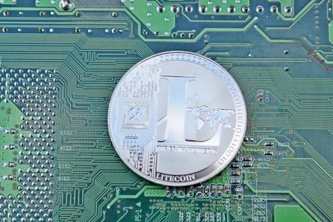 Lightcoin digital silver Stock Photos