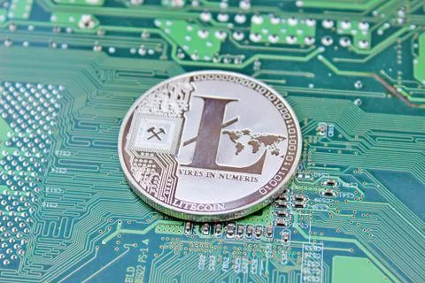 Lightcoin digital silver Stock Photos