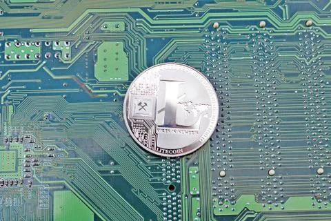 Lightcoin digital silver Stock Photos