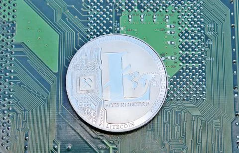 Lightcoin digital silver Stock Photos