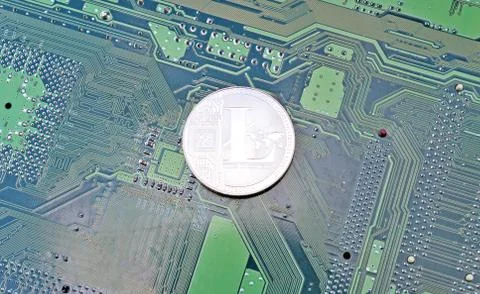 Lightcoin digital silver Stock Photos
