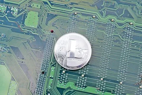 Lightcoin digital silver Stock Photos
