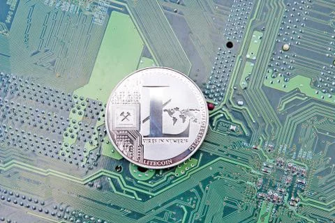 Lightcoin digital silver Stock Photos