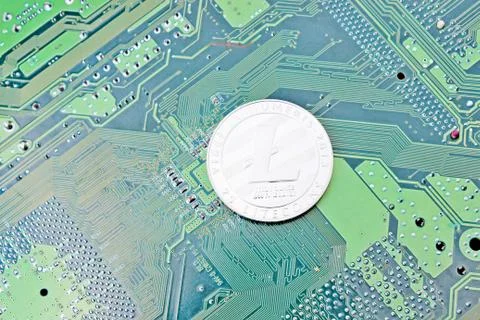 Lightcoin digital silver Stock Photos