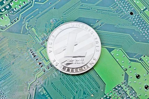 Lightcoin digital silver Stock Photos