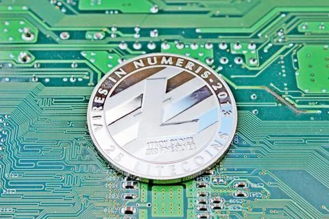 Lightcoin digital silver Stock Photos