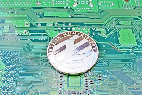 Lightcoin digital silver Stock Photos