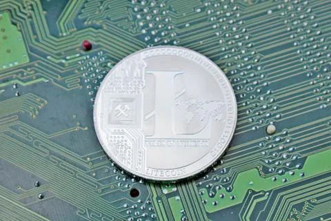 Lightcoin digital silver Stock Photos