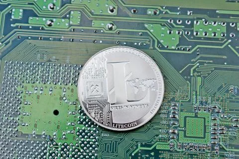 Lightcoin digital silver Stock Photos