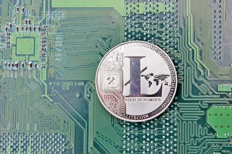 Lightcoin digital silver Stock Photos