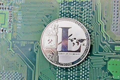 Lightcoin digital silver Stock Photos