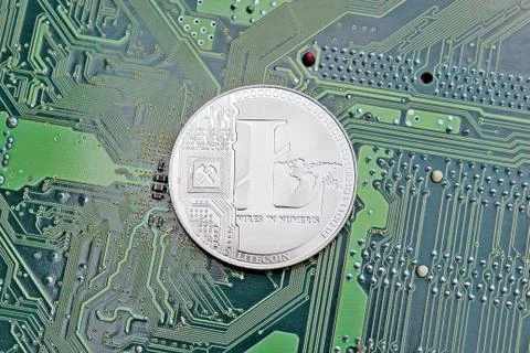 Lightcoin digital silver Stock Photos