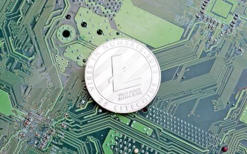 Lightcoin digital silver Stock Photos