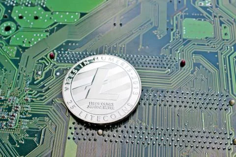 Lightcoin digital silver Stock Photos