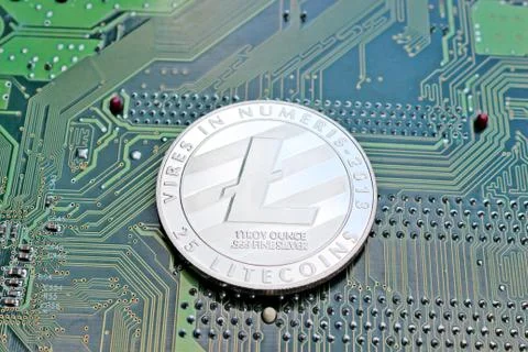 Lightcoin digital silver Stock Photos
