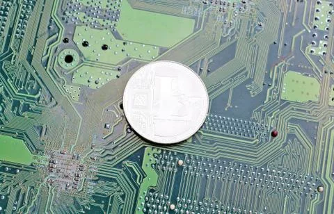 Lightcoin digital silver Stock Photos