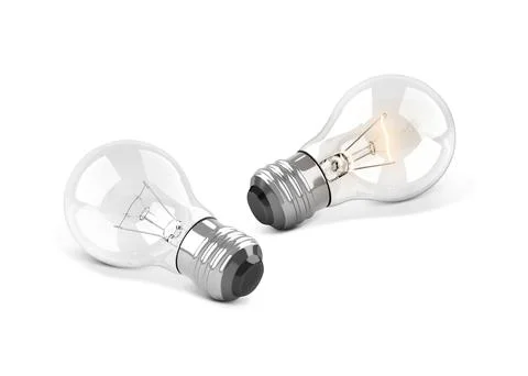 Lighted bulb isolated on white background. 3d render Stock Illustration