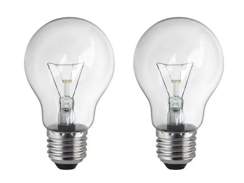 Lighted bulb isolated on white background Stock Photos