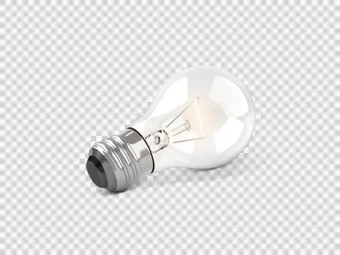 Lighted bulb, transparent background 스톡 일러스트