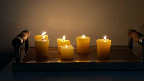 Lighted candles Stock Footage 136868322