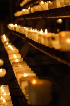 Lighted candles Stock Photos