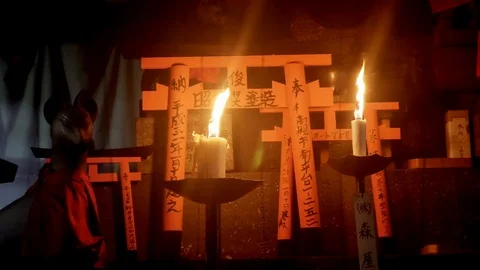 Lighted candles in the temple Stock Footage 102124466