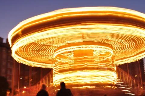 Lighted Carousel. Stock Photos