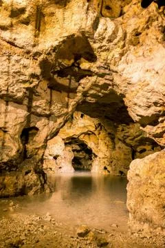 Lighted cave Stock Photos