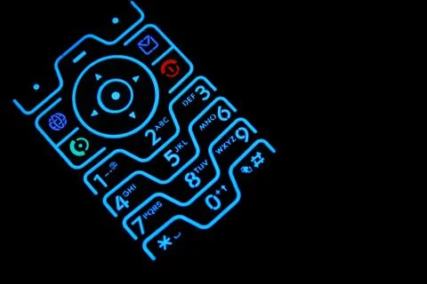 Lighted cell phone keypad Stock Photos