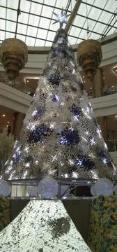 The lighted Christmas tree Stock Photos