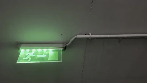 Lighted exit sign Video stock 239250293