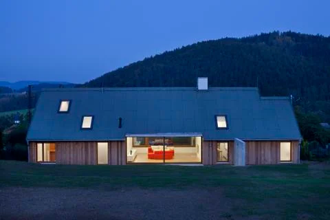 Lighted house Stock Photos