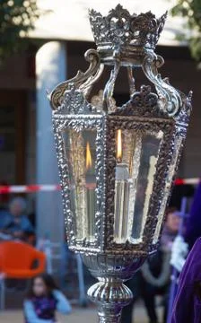 Lighted lantern at Easter Stock Photos