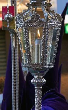 Lighted lantern at Easter 스톡 사진