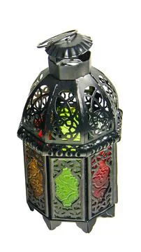 Lighted Lantern style Arab or Morocco vintage candle lantern for Muslim commu Stock Photos