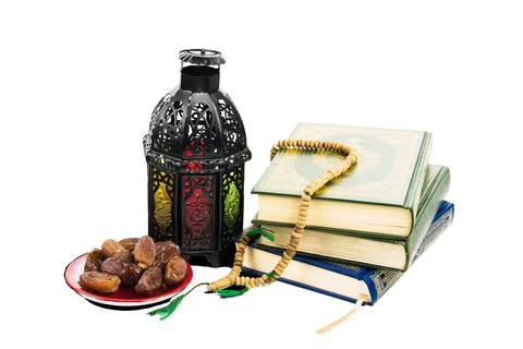 Lighted Lantern style Arab or Morocco vintage candle lantern for Muslim com.. Stock Photos