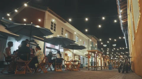 Lighted Street with people Stock Footage 150508312