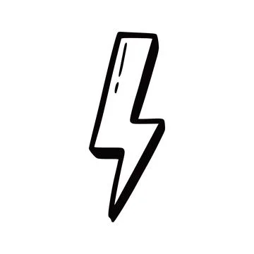 Lightening bolt element. Doodle sketch Stock Illustration
