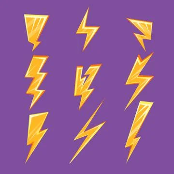 Lightening Bolt Set Stock Illustration