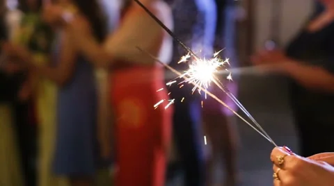 Lightening Christmas sparkler Stock Footage 68626587