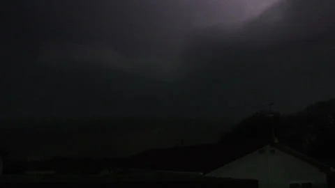 Lightening Storm at Night Stock Footage 335765972