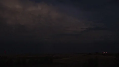 Lightening storm at night time Stock Footage