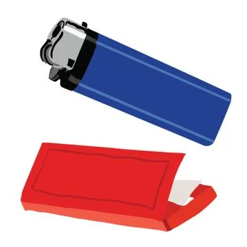 Lighter and cigarette paper Stock Illustration